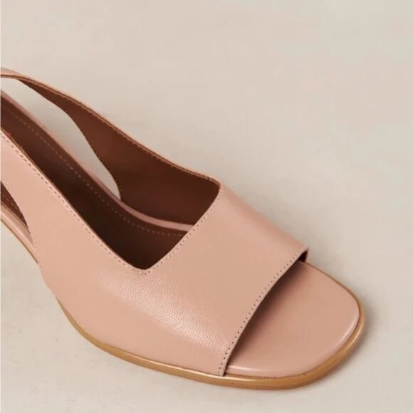 Alohas Lillies Pink Peep Toe Leather Wrap Sandals - Picture 4 of 9